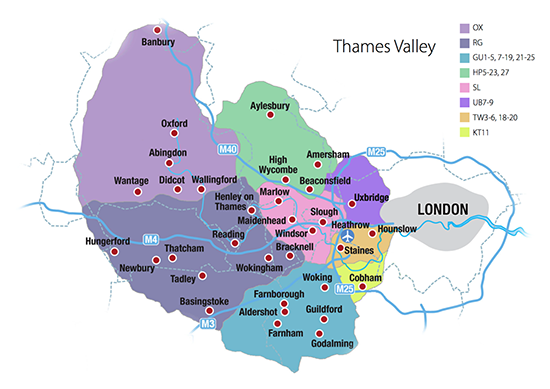 Thames Valley area map